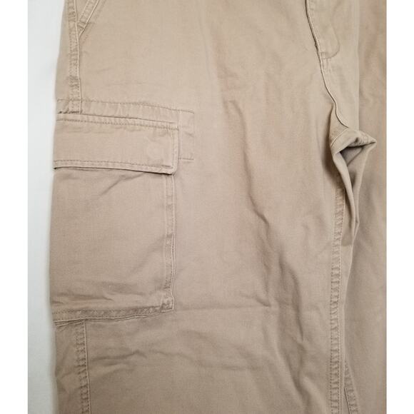 Chaps Men's Beige Cargo Pants 100% Cotton 6 Pockets Size 36W X 30L - Picture 4 of 10